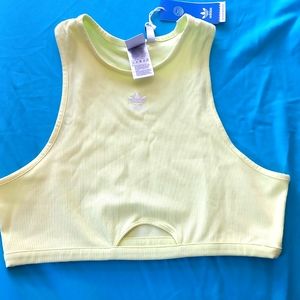 Adidas Yellow crop tank top